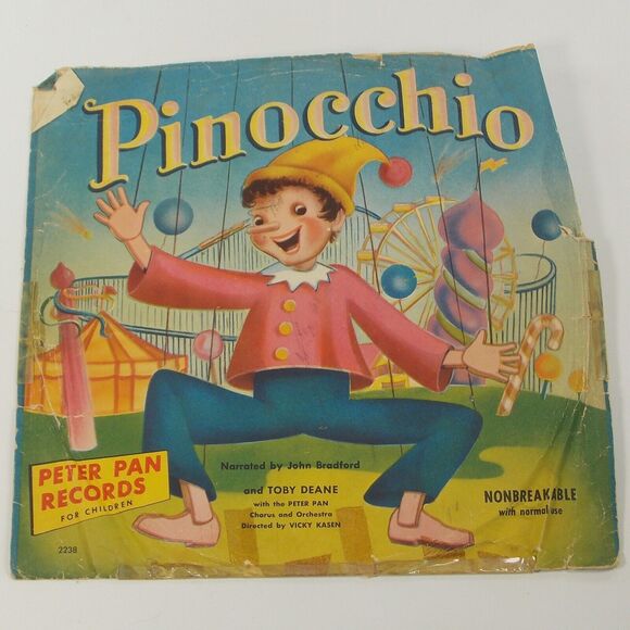 Vintage Vinyl LP Record Pinocchio Peter Pan Records Untested - Picture 1 of 8